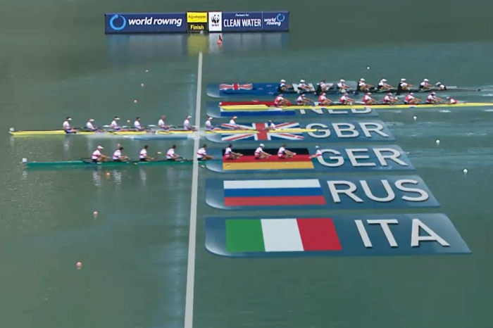 Screenshot Zieleinlauf Deutschland-Achter WM 2015