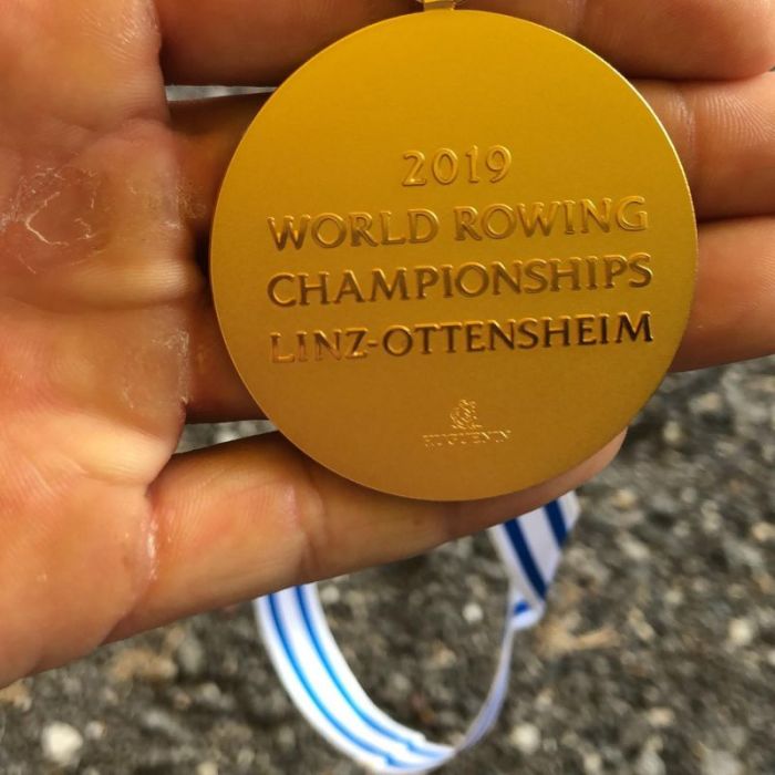 Rudr-WM. Goldmedaille von Marie-Louise Dräger (Schweriner Rudergesellschaft)