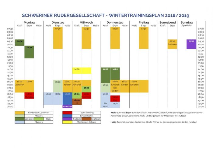 SRG Wintertrainingsplan 2018/19